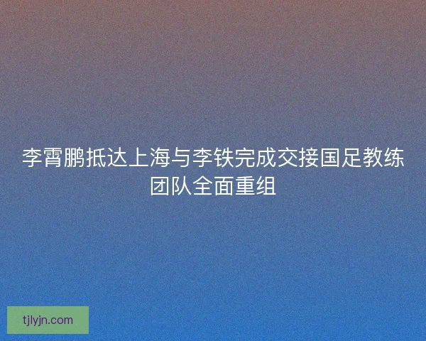 李霄鹏抵达上海与李铁完成交接国足教练团队全面重组
